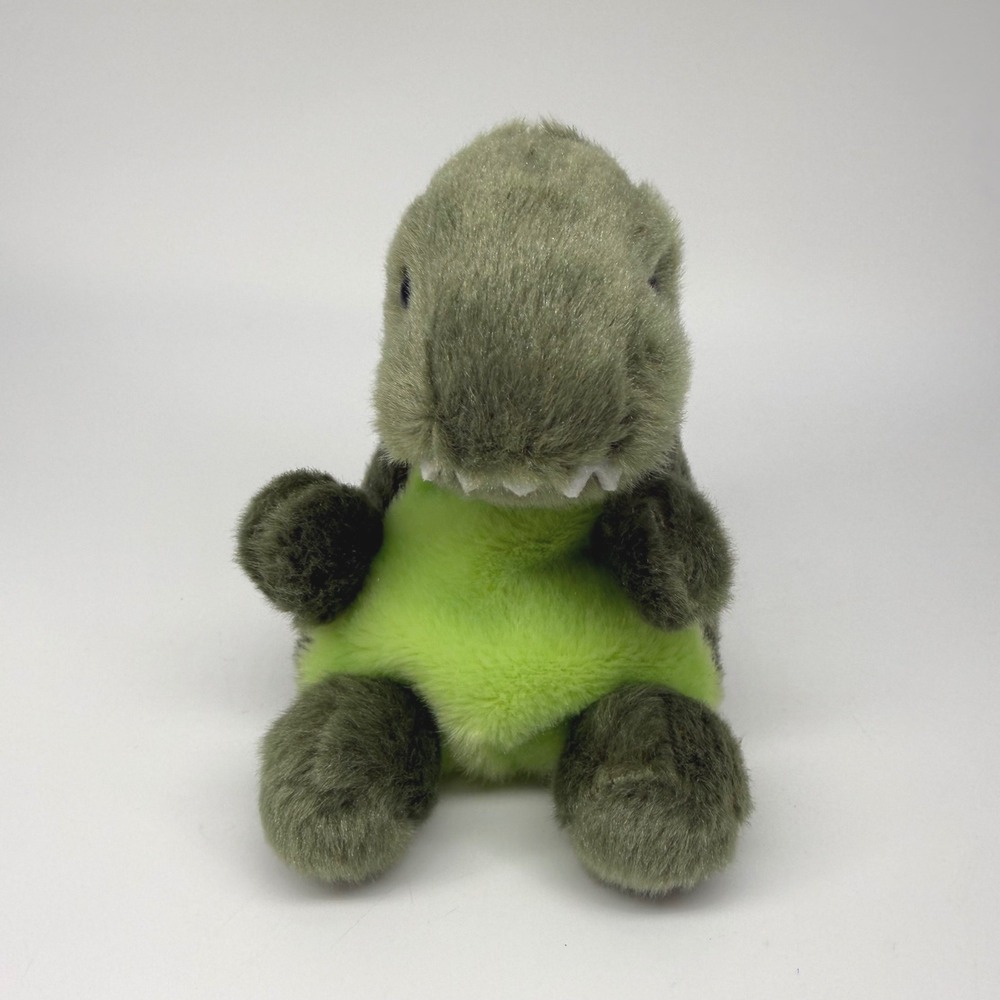 Aurora Palm Pals Tyranno Rex Green Dinosaur Bean Filled Plush Toy 5 inch